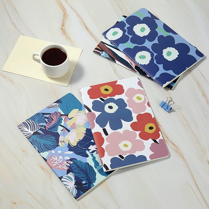 12 Pack Flower Design Dot Grid Notebook Journals Bulk for Traveler, Student and Office, Composition Subject Sketchbook Notebooks with Dotted Grid Paper, 80GSM, 30 Sheets,5.5x 8.3 inch, A5 Size