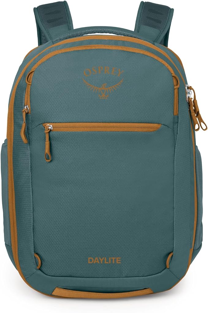 Osprey Daylite Expandable Travel Pack 26+6 Torrent Blue-Barley, Blue OS | travel backpack, carry on bag, laptop sleeve, personal item, Blue color, OS size
