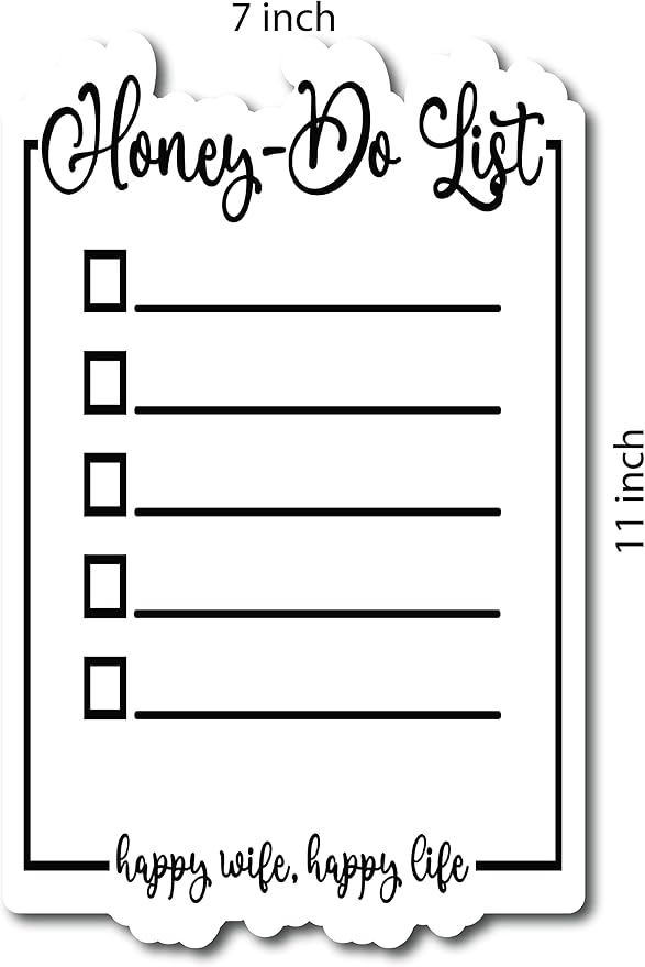 to Do List Magnetic Dry Erase Honey Do List for Refrigerator Or Any Metal Surface. - 7-''x 9-'' Whiteboard Kitchen Planner. |DM002|, Black, White
