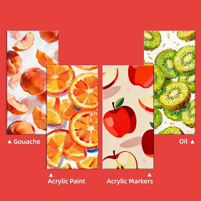 Large Canvas Panels 12 Pack 10.23x20.3 Inch – 8 oz Triple Primed 100% Cotton Flat Canvas Boards for Painting, Acid-Free White Art Surfaces for Oil, Acrylic & Mixed Media