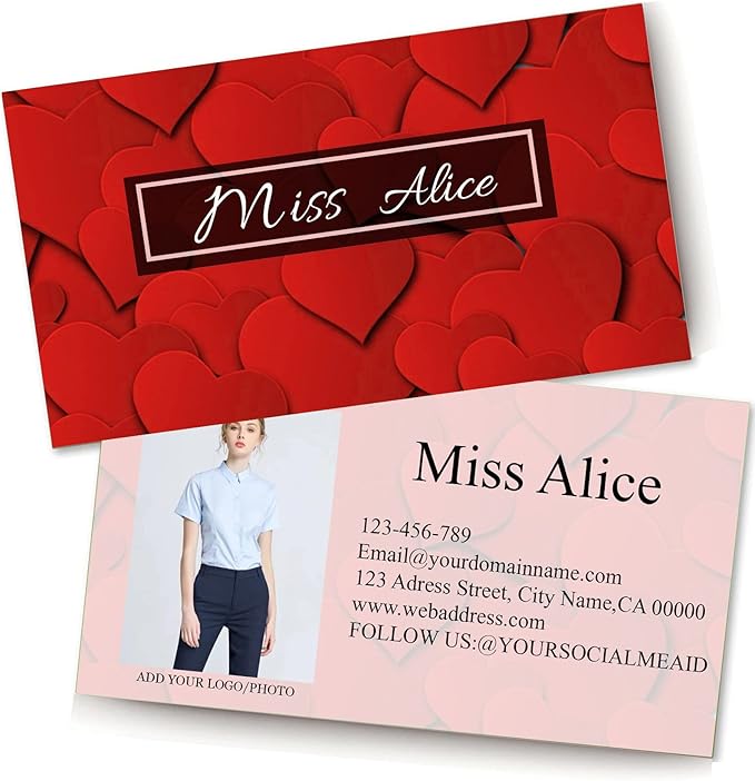 Customized Name Cards 500 PCS, Customized Design with Picture Texture All Business Designs cards No Additional Charge (Color-S)
