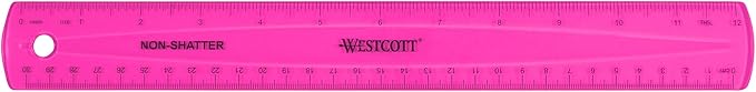 Westcott Shatterproof Ruler, Assorted Translucent Colors, 12" (Pack of 3)