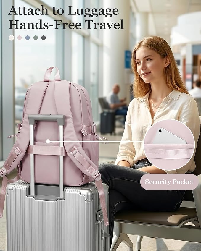 suwasp College Backpack for Women, Waterproof Laptop Backpack Fits 15.6 Inch Laptop, School Bookbag with Water Bottle Pocket, Anti Theft Work Backpack for College, Travel, Commuter,