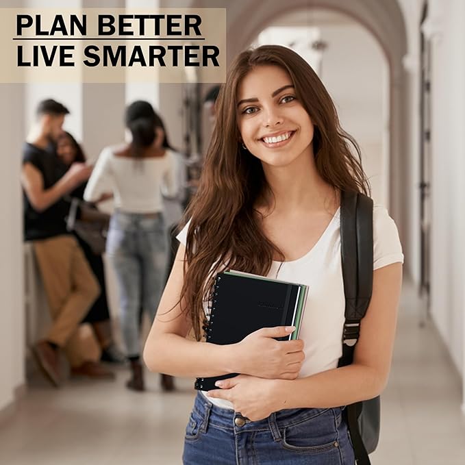Undated Monthly and Weekly Planner - 12 Month Calendar Planner Notebook with Week Days - Hardcover Undated Planners Blank Agenda Book - A5 Pastel Bloom
