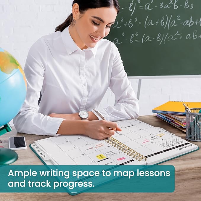 8.5" x 11" Academic Planner 2026-2027, Weekly & Monthly Calendar Planner Book, July 2026 – June 2027, Large Hardcover Organizer with Tabs, Perfect for Teachers, Students, Women & Men – A4, Turquoise