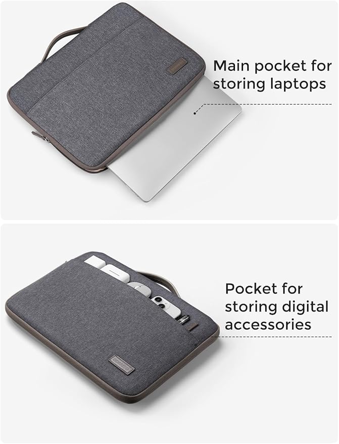 DOMISO 17.3 inch Laptop Case Sleeve Protective Cover Compatible with 17.3 inch HP Pavilion Envy 17/Lenovo IdeaPad/Acer/ASUS/Dell/Alienware/LG Gram,Water Resistant Computer Bag with Handle,Dark Grey