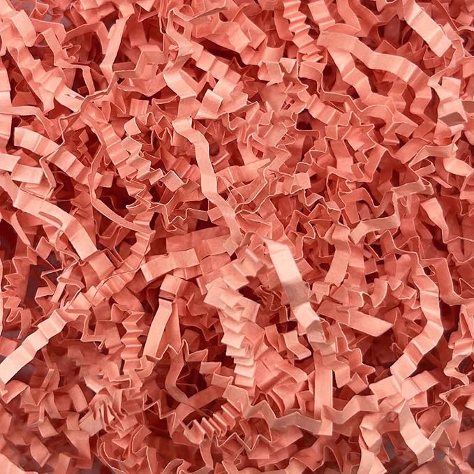Tisspoms 3LB Flesh Pink Crinkle Cut Paper Shred Filler, Paper Shreds for Basket Fillers, Birthday, Gift Wrapping, Anniversary, Wedding, Halloween, Valentine's Day, Christmas Gift Decor Party Filler