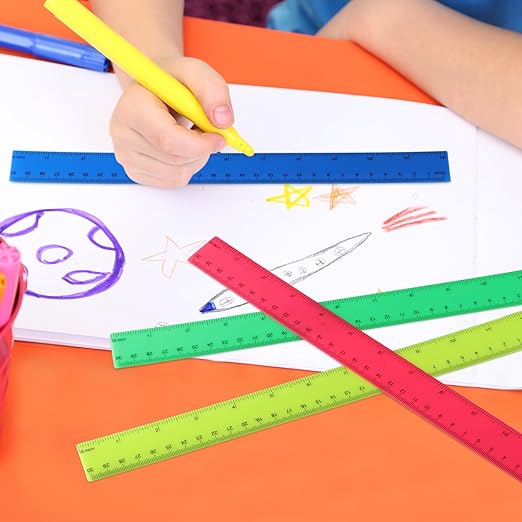 Zonon 30 Pcs Wooden Rulers Bulk 12 Inch Ruler for Classroom, Easy-to-Read with Inches and Metric, First Day of School Gift for Kids, School, Home, Office, Students, Teachers