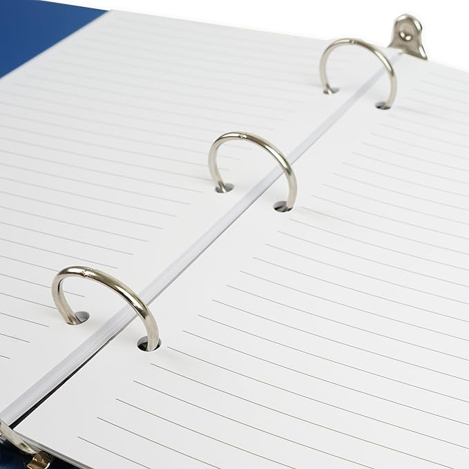 Half Letter Lined Paper, 3-Hole Punched, 250 Sheets/500 Pages, 100 GSM, Line Paper Binder Refill, 5.5 in. x 8.5 in., fits in Half Letter 3-Ring Binders, Mini Binder Refill Inserts