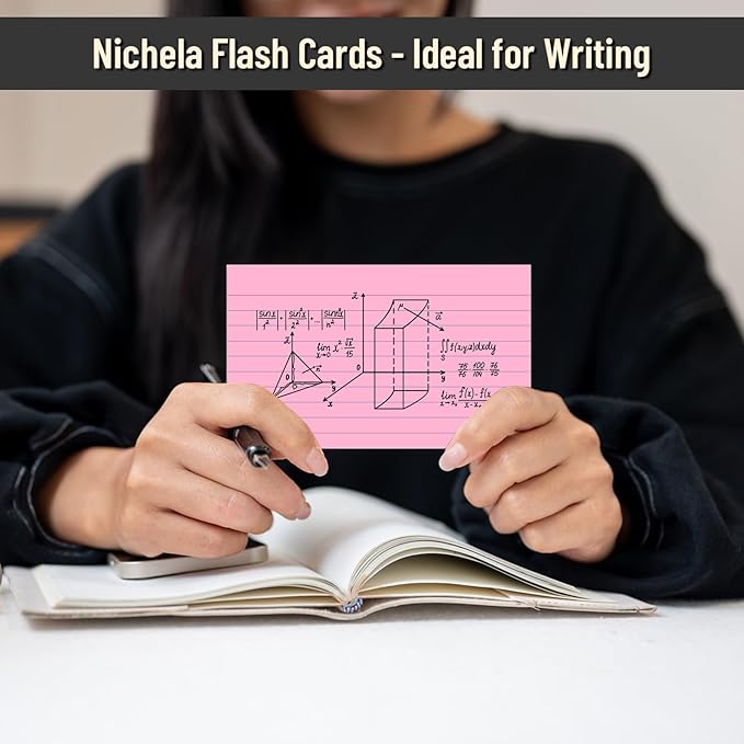Colored Index Cards 3x5, 400 Pcs Ruled Index Cards, Flash Cards College Ruled for School, College, Office and Home Organization, Durable Study To Do List Note Cards with Ruled Lines