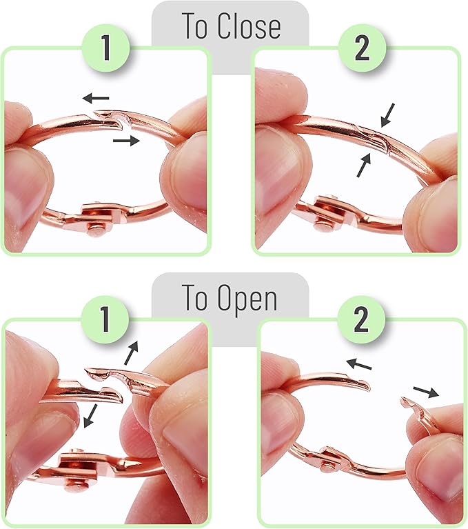 Mr. Pen- Loose Leaf Binder Ring, 1 Inch, 40 Pack, Metal Loose Leaf Binder Book Rings for Books and Index Cards, Scrapbook, Keychains, School, Home, Office, Rose Gold