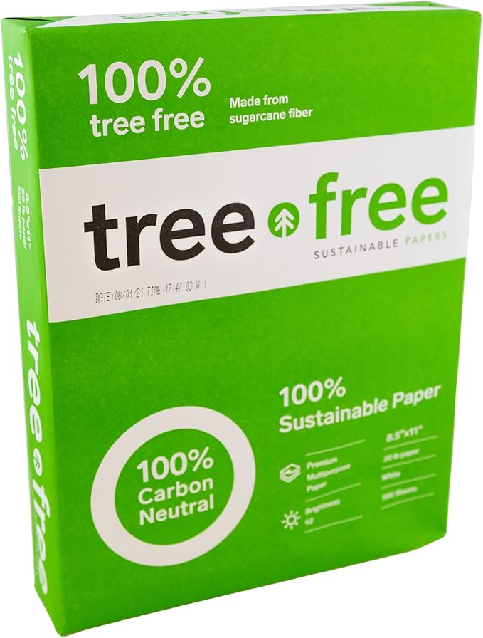 BAZIC Products Tree Free Copy Paper - 8.5 X 11 Made From Sugarcane Fiber, Smooth Printer Paper for Daily Use, Reliable Copy & Printing Paper Ideal for Home, Office and School, 500/Ream