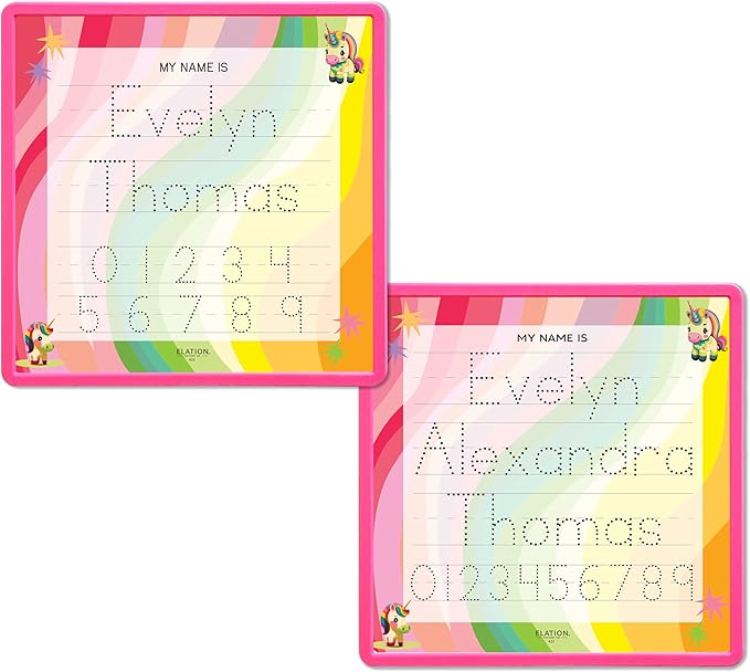 Kid's Name Tracing Board | Dry Erase Letter Tracing | Reusable Writing Practice Board | Personalized | Baby Unicorn Theme