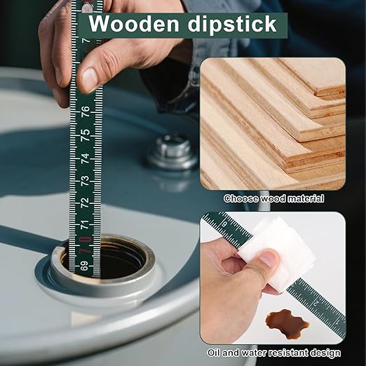 Portable 10-Fold Oil Tank Gauge Measuring Stick 78" (2m), Durable Wooden Fuel Tank Dipstick Folding Stick Ruler for Checking Accurate Fuel Level