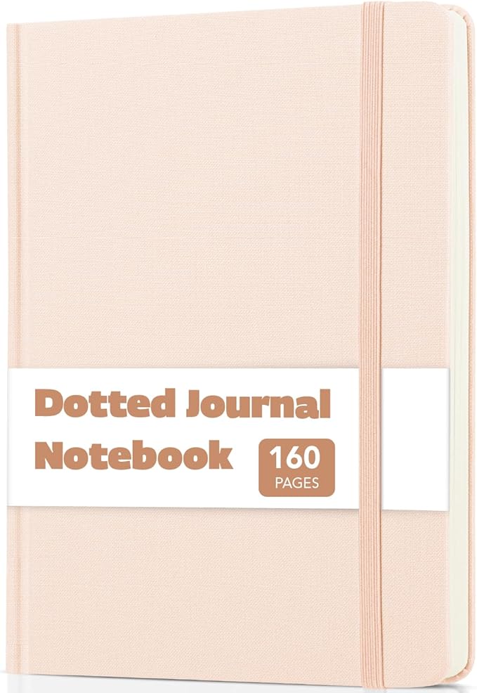 Mr. Pen- Dotted Journal Notebook, A5 Medium Size (5.7"x8.4"), 160 Pages (80 Sheets), Fabric Hardcover, 100 GSM Thick Paper, Bullet Dotted Journal for Planning, Tracking