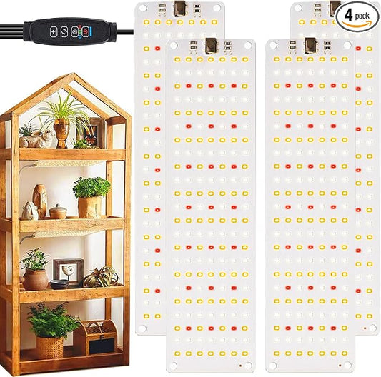Grow Light,Ultra-Thin Panel Grow Lights for Indoor Plants,644LEDs Full Spectrum Grow Lights for Under Cabinet Plant, Grow Lamp with 3/9/12H Timer,10 Dimmable Levels for Plants Growing (4pcs Pro)