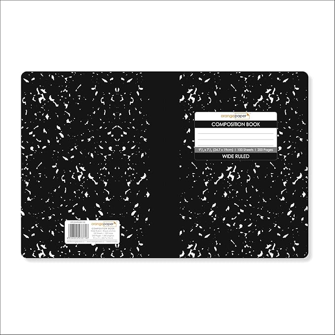 Composition Book – 100 Sheets, Wide Ruled, 9.75 x 7.5 inch – Durable Flex Cover – School & Office Use – Pack of 6