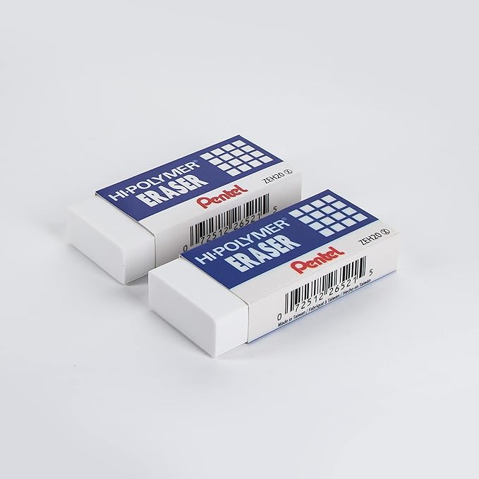 Pentel Hi-Polymer Eraser, Jumbo Size 12 pack(ZEH-20)