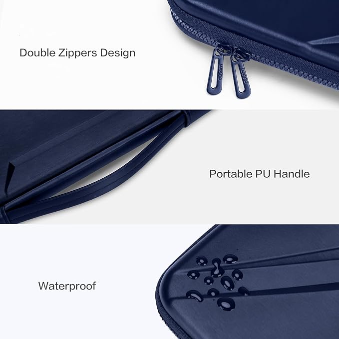 MOSISO Laptop Case 15.6 inch, 15-16 inch Laptop Sleeve Compatible with MacBook Pro 16 / Air 15, HP Acer Dell Lenovo ASUS,Artistic Geometric EVA Carrying Case Hard Shell with Handle, Navy Blue