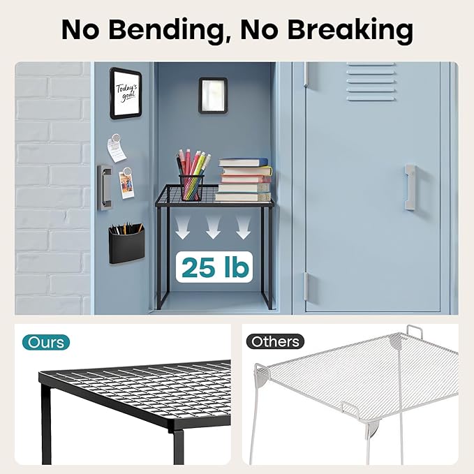 Locker Organizer Accessories Kit for Boys, 8 Pcs Black Locker Decorations for Middle School, Back to School Preppy Essentials Set
