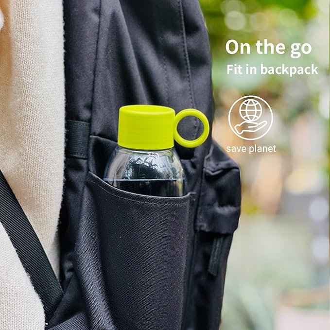 emoi 22oz Clear Water Bottle, Reusable Leak Proof BPA-Free Water Bottles for Boys Girls Men Women Perfect Size for School Travel Hiking Gym Office Ideal for Daily Hydration-Green