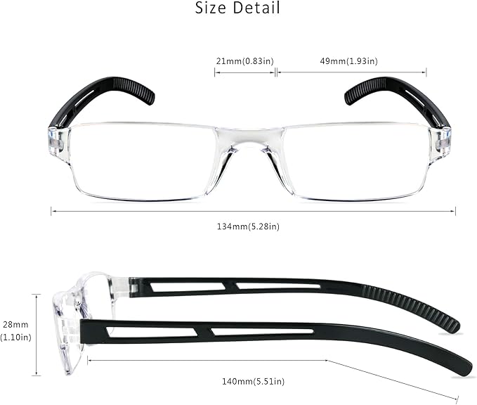 LifeArt 2/4 Pairs Reading Glasses, Blue Light Blocking Glasses, Computer Glasses for Men and Women, Rectangle Eyewear Frame