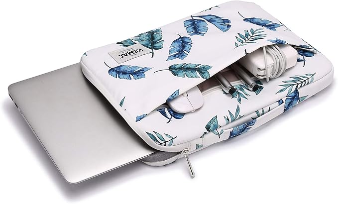 Kinmac 360° Heavy Duty Protective Laptop Computer Sleeve case Bag Cover with Handle for MacBook Pro 14 inch,14 inch-14.4 inch HP Lenovo Dell ASUS Acer Laptop (Banana Leaf)