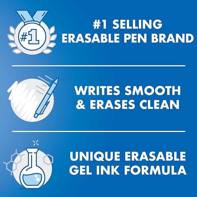 Pilot FriXion Clicker Erasable, Refillable & Retractable Gel Ink Pens Fine Point 0.7mm, Erasable Pens, Assorted Color Inks, 3-Pack