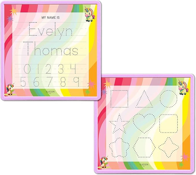 Kid's Name Tracing Board | Dry Erase Letter Tracing | Reusable Writing Practice Board | Personalized | Baby Unicorn Theme