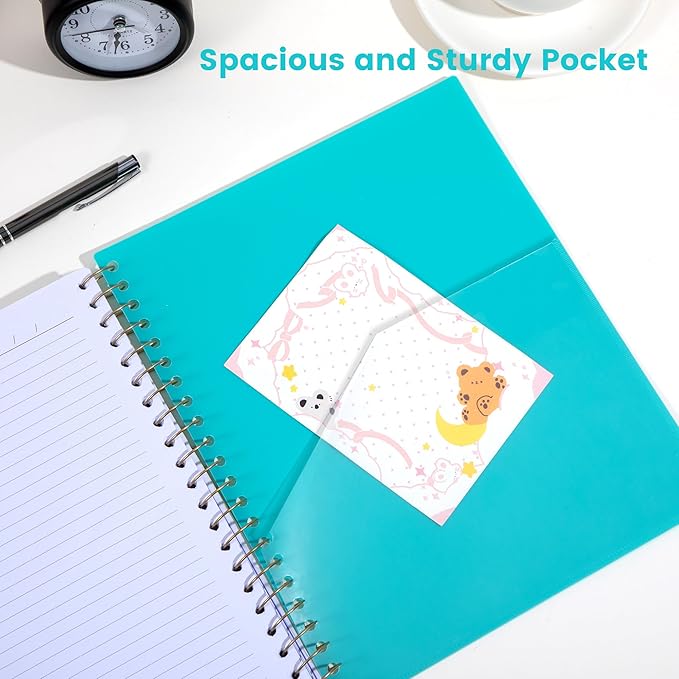 CAGIE Spiral Notebooks for School Work with Removable Dividers Tabs, 8.5” x 11” 5 Subject Notebook College Ruled, Large Lined Journaling Notebook for Women Men Writing, Teal