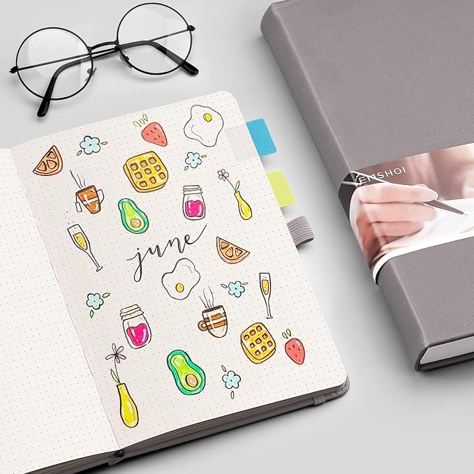 EMSHOI Dotted Journal Notebook, 256 Pages, A5 Size (5.7'' x 8.3'')