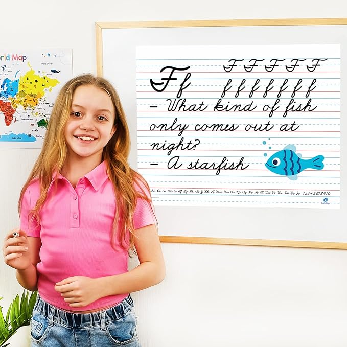 Jumbo Magnetic Handwriting Paper - Large Magnetic Lined Paper for Whiteboard, Primary Dry Erase Notebook Poster, Giant Early Writing Page, Classroom Resources for Teachers Simply Magic - 23" x 18"