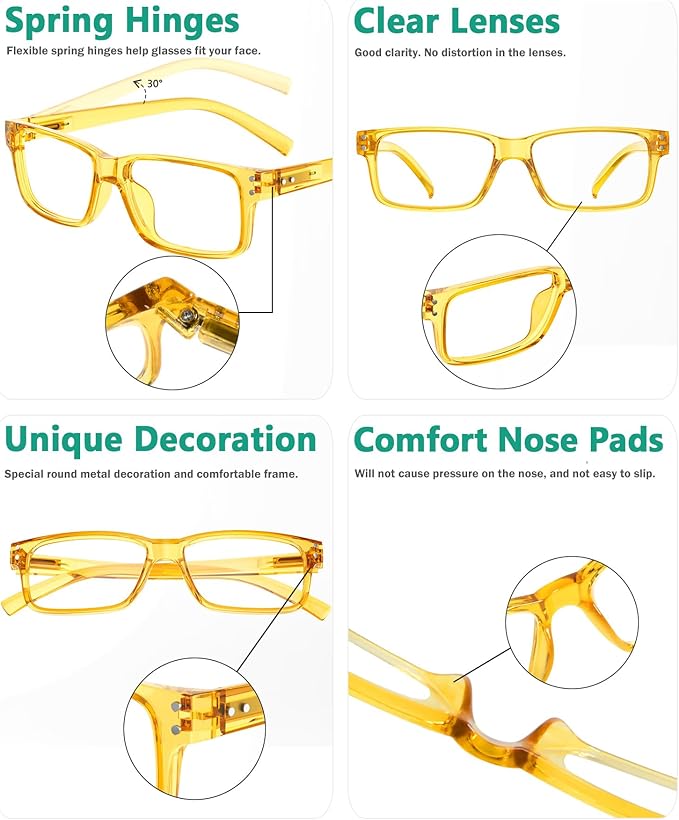 Eyekepper 2 Pairs Blue Light Blocking Reading Glasses for Men Women - UV Protection Spring Hinge Computer Readers