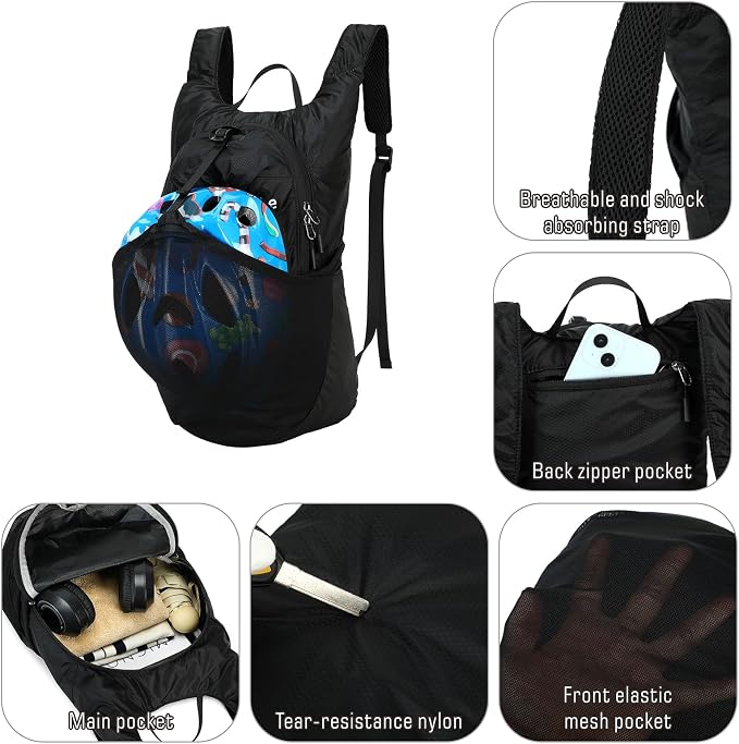 Ultra Lightweight Foldable Backpack,Water Resistant Small Packable Hiking Daypack Outdoor Camping Travel Bag