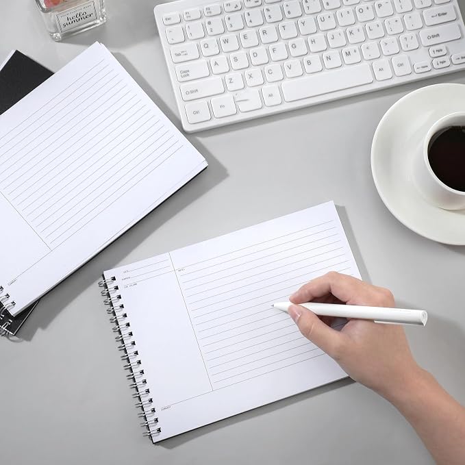 Glenmal 320 Sheets 4 Pack Note Taking Notebook 6 x 8.5 Inches Single Sided Printed Spiral Steno Pads Coil Writing Note Pads Ruled Writing Tablets for School Office Business, 80 Sheets/Pack