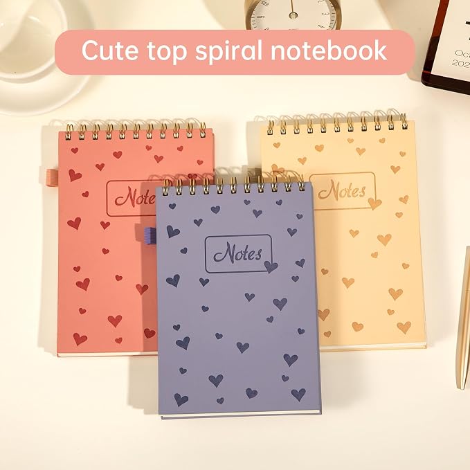 A5 Top Spiral Notebook,240 Pages Steno Pads College Ruled Journal Note Pad