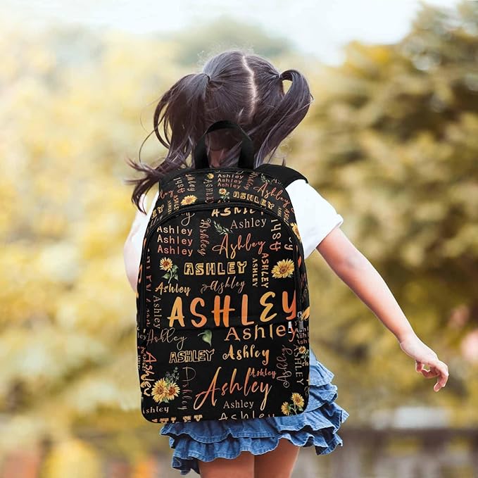 M YESCUSTOM Personalized Backpack Girls with Name School Backpack Boys Lightweight Preschool Elementary BookBags, Kids Travel Daypack Shoulder Bag for Teenager