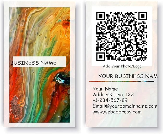 200/500Pcs Business Card Customization (Add Picture or Logo), Thick Coated Paper Business Card Double-sided Printing-2"x3.5" Inches (Color-J)