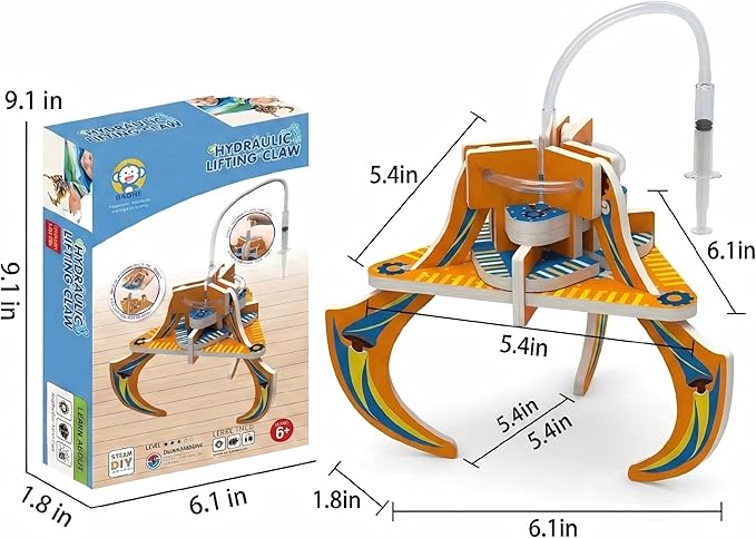STEM Hydraulic Claw Model Science Kit, Educational Engineering Mechanics Toy for Kids, Teach Hydraulic Transmission Principle
