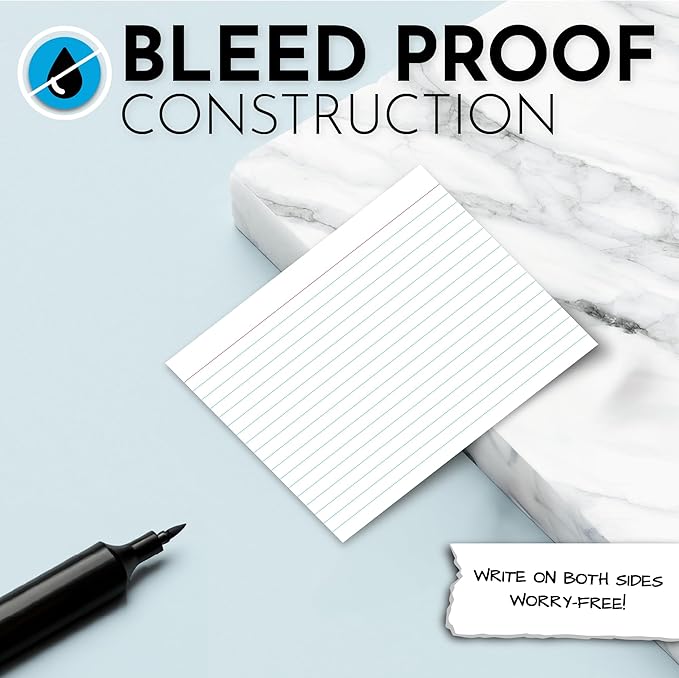 Home Advantage 5x7 Ruled Index Cards - Our 50 Pack of Lined Notecards Use Heavy Duty Cardstock to Make Them Bleed Proof – These Line Ruled Index Cards Make Perfect Flashcards & Note Cards