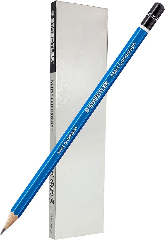 STAEDTLER Mars Lumograph H Graphite Art Drawing Pencil, 6 Pencils