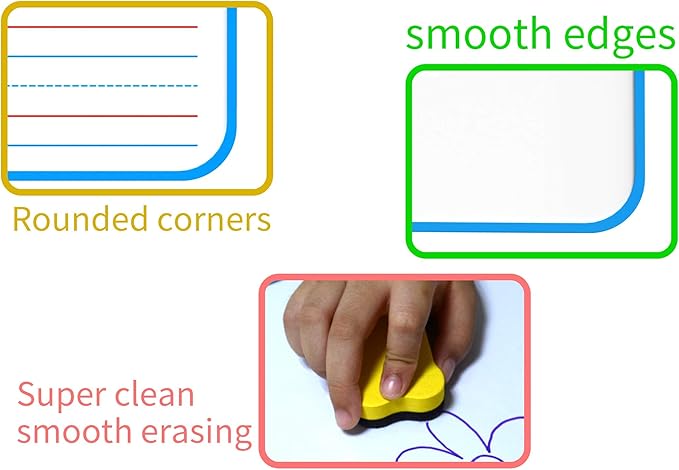 Dry Erase Lapboard Double Sided, Dry Erase Board with Lines for Kids, Small Whiteboard for Home & School