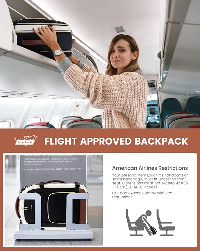 LOVEVOOK Carry On Travel Backpack For Women Flight Approved, 40L Large Personal Item Backpack Travel Bag for Airplanes, Business 17 Inch Laptop Backpack, Weekender Overnight Daypack, With 2 Cubes