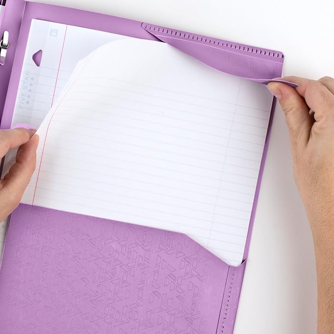 Five Star Folder, 2-Pocket, Prong Fasteners | Amethyst Purple | Pack of 2 | Stay-Put Design