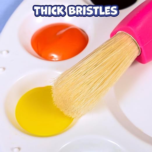 READY 2 LEARN Triangle Grip Toddler Paintbrush Set - Set of 6 - Easy-Grip Art Supplies - Thick Paint Brushes for Toddler Art - Art Supplies for Toddlers 1-3