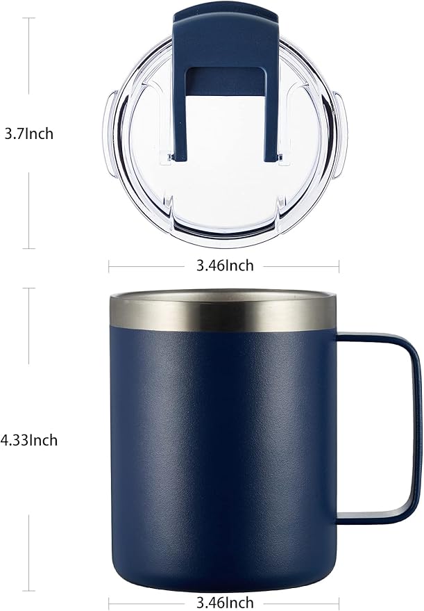 12oz Insulated Coffee Mug Cup with Handle, Stainless Steel Travel Coffee Mug with Flip Lid, Double Wall Vacuum Coffee Tumbler,Raspberry Vibes