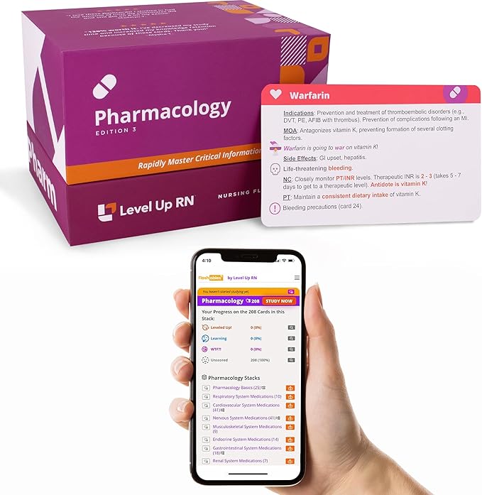 Pharmacology Flash Cards – No Fluff – Nursing School Essentials for Students – 2026 NCLEX ATI HESI Review LPN RN Flash Cards (223 Cards)