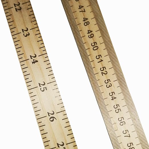 3 Pack Wooden Ruler,Natural Wood Stick Ruler with Hang Hole Metal Tips, 36 Inches Yardstick Meter Stick for Classroom,School,Clothing Measuring, Office,Engineers, Architects