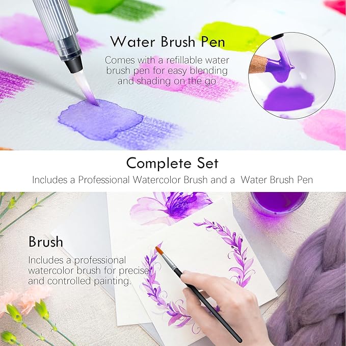 KALOUR PDAS Professional Watercolor Pencils, Set of 72, Studio Collection Artist Pencils, Pre-Sharpened Water Colored Pencils, Firm Texture, Watersoluble, Great Holiday Gifts for Adult or Teens