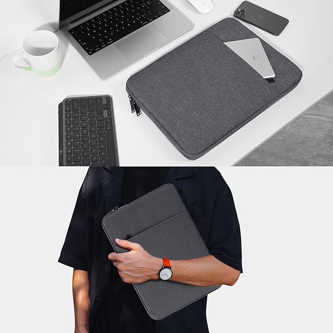 15.6-16 inch Laptop Sleeve Case for HP Omnibook 16, HP Envy X360/Pavilion 15.6/ProBook 15, Lenovo IdeaPad 15, Acer Aspire 15, Dell Inspiron 16 Plus, Samsung Galaxy, Water-Resistant Computer Bag